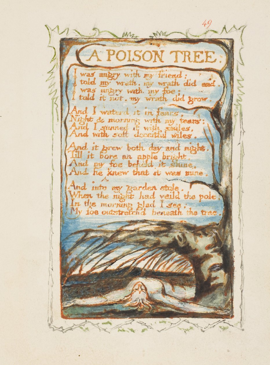 Egy méregfa. Az ártatlanság és az élmény dalai, 1825 körül alkotó: William Blake
