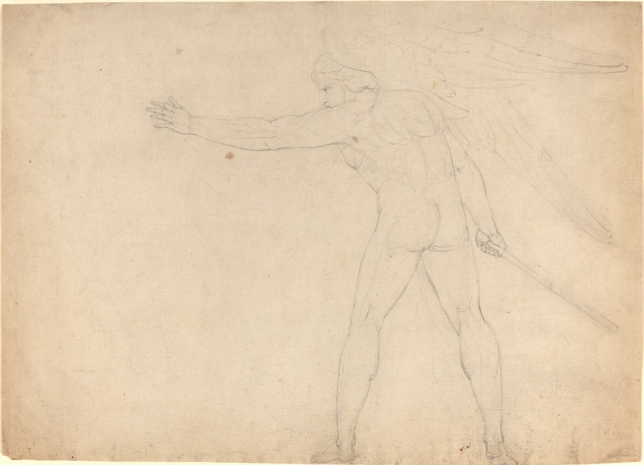 Egy hadakozó angyal [recto] alkotó: William Blake