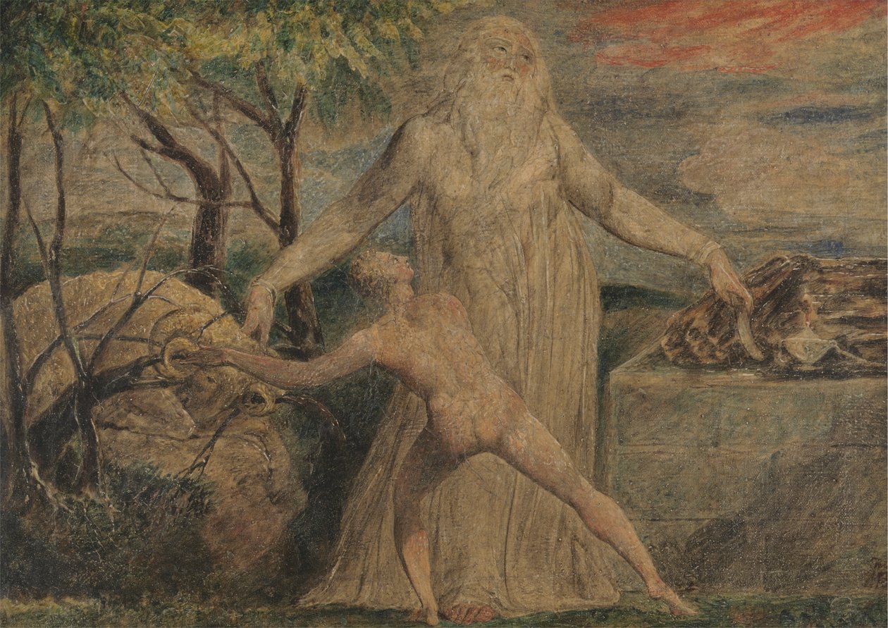 Ábrahám és Izsák alkotó: William Blake