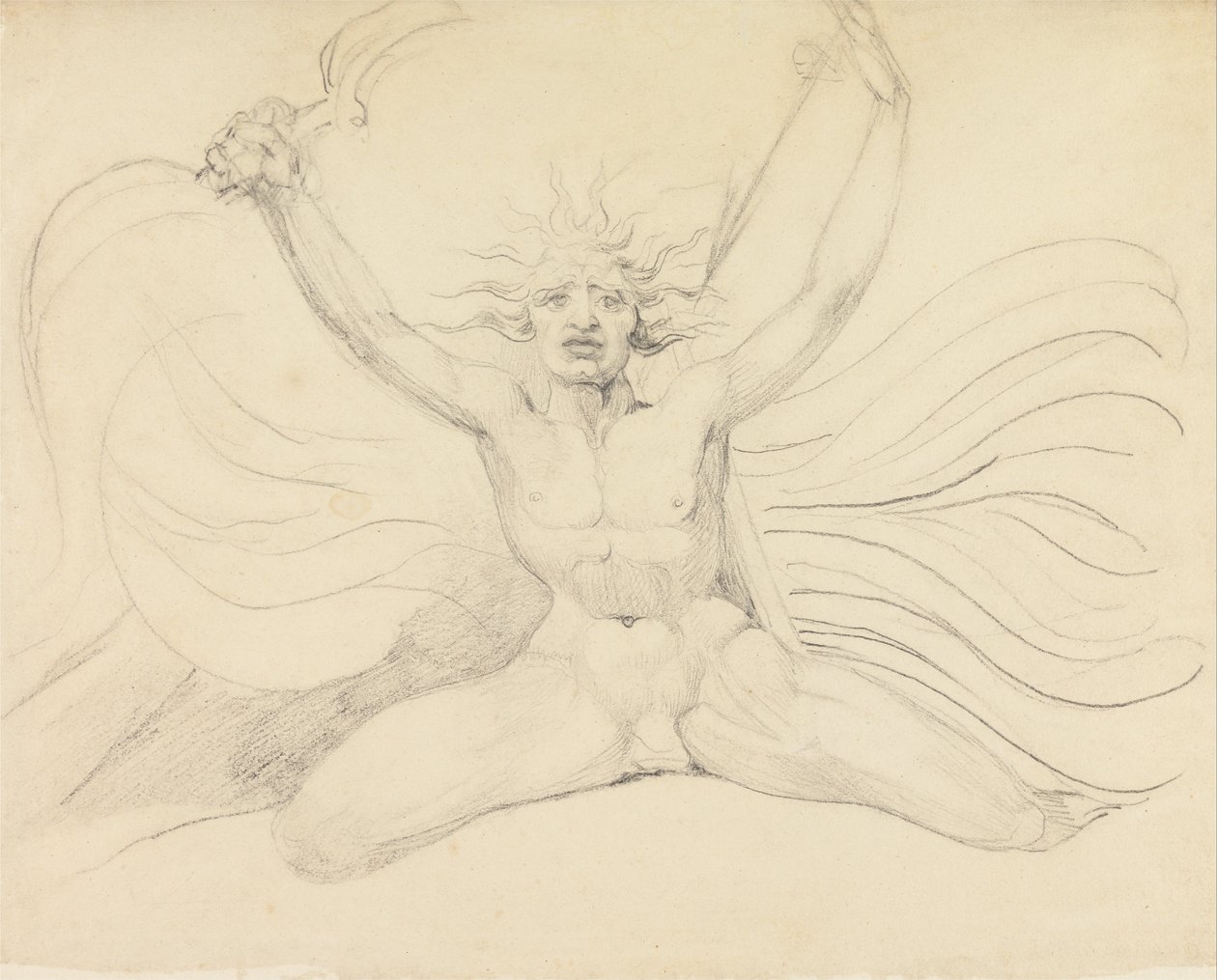 Albion rákényszeríti a négy állatkertet a megfelelő feladataik elvégzésére alkotó: William Blake