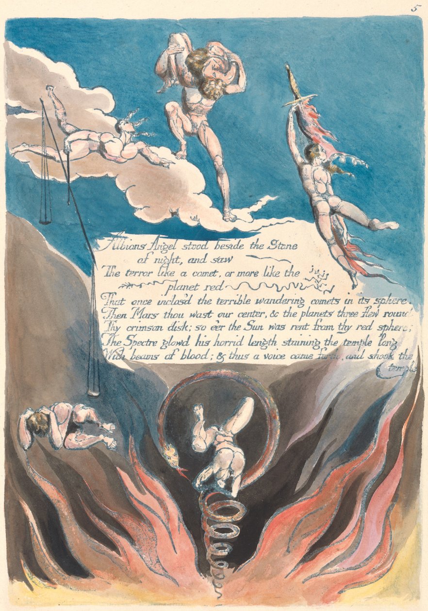 Albions Engel stand neben dem Stein der Nacht und sah... (Platte 7) alkotó: William Blake