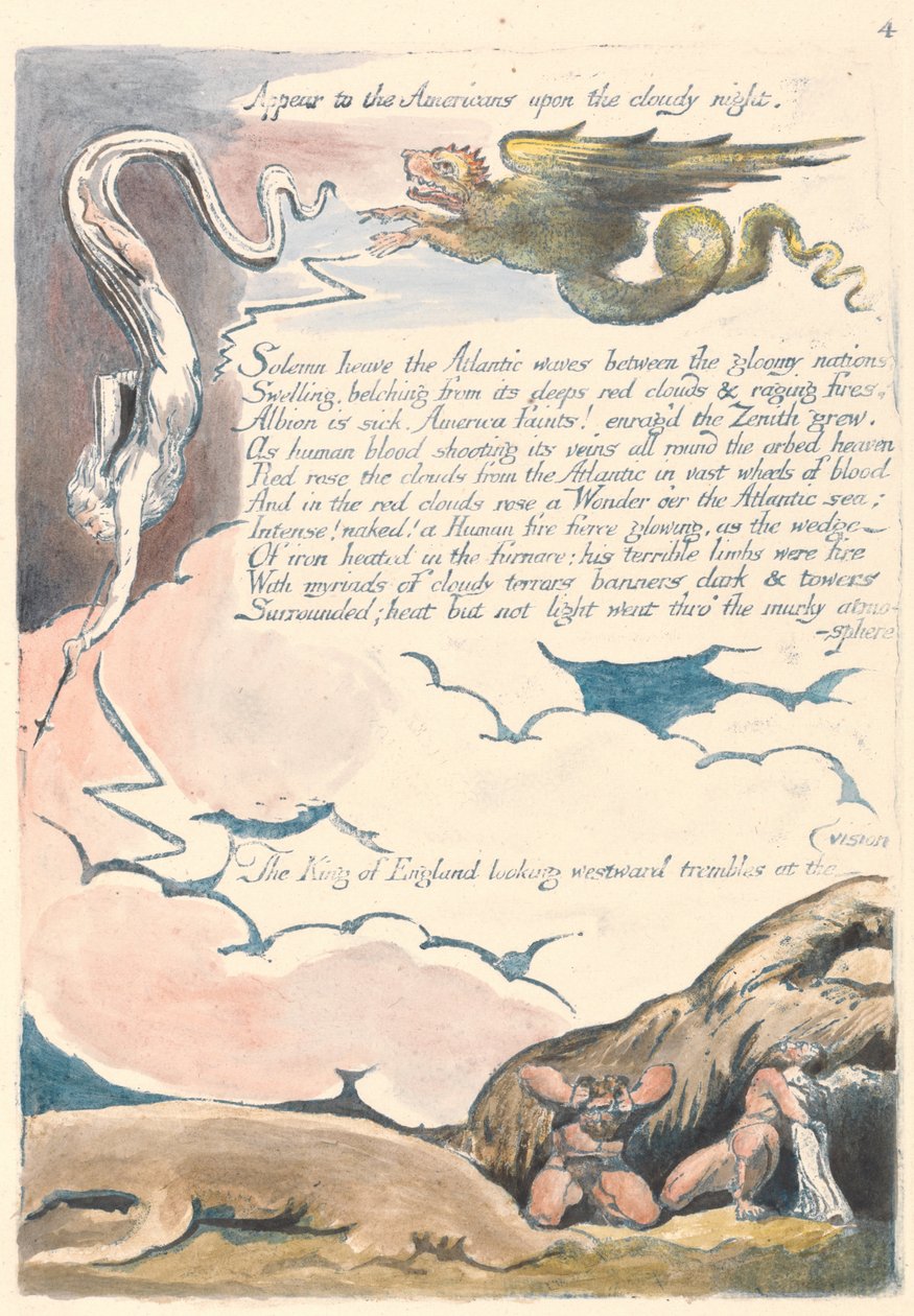 Amerika. Egy prófécia, 6. tábla, jelenj meg az amerikaiaknak... alkotó: William Blake