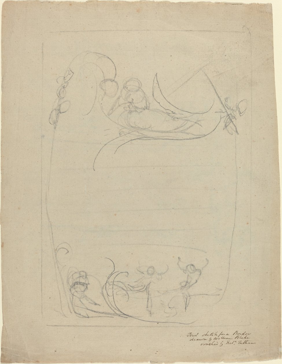 Egy felfegyverzett férfi megtagad egy nőt [recto] alkotó: William Blake