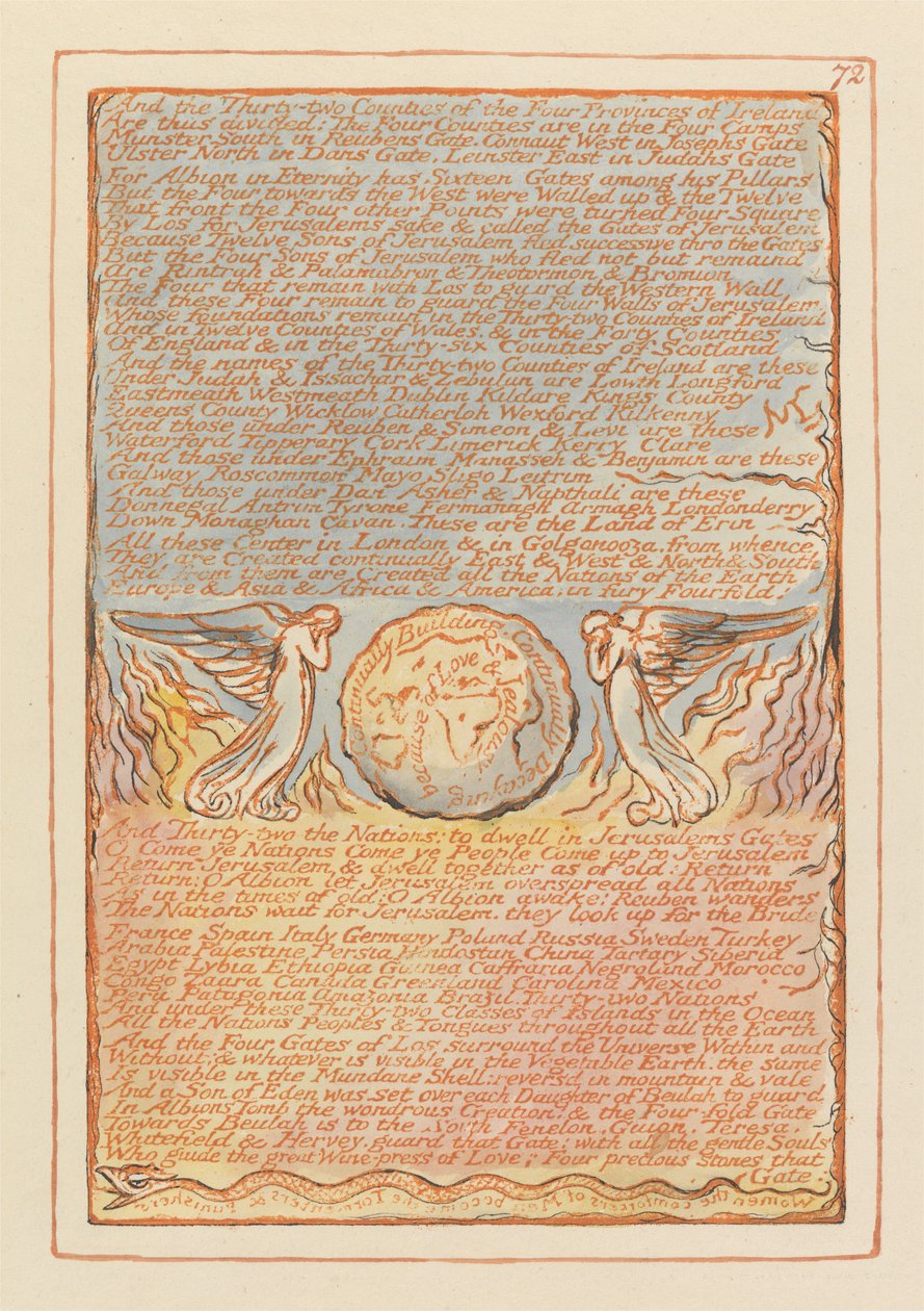 "Und die zweiunddreißig Grafschaften der vier Provinzen Irlands..." (Tafel 72) alkotó: William Blake