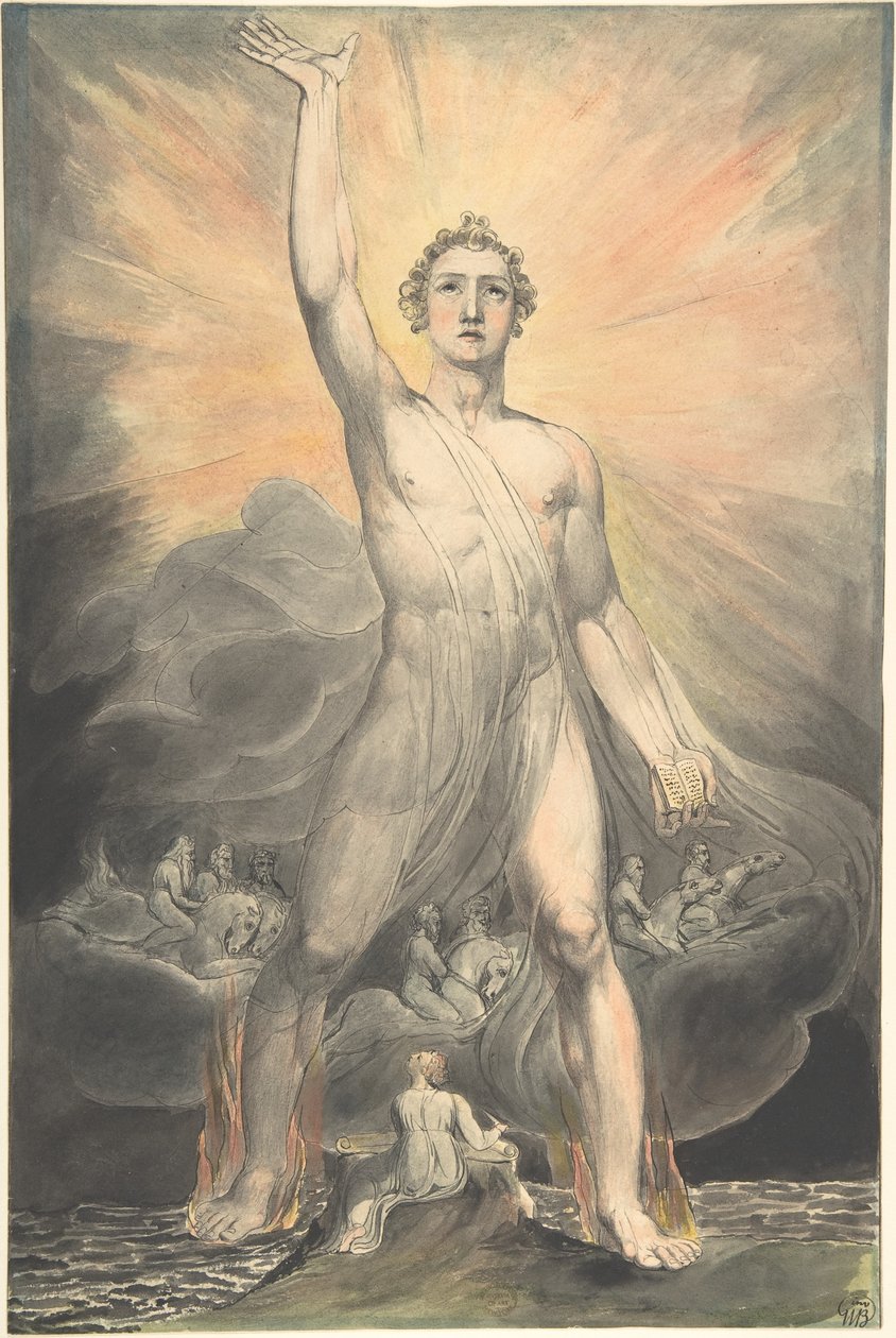 A Jelenések angyala (Jelenések könyve, 10. fejezet) alkotó: William Blake
