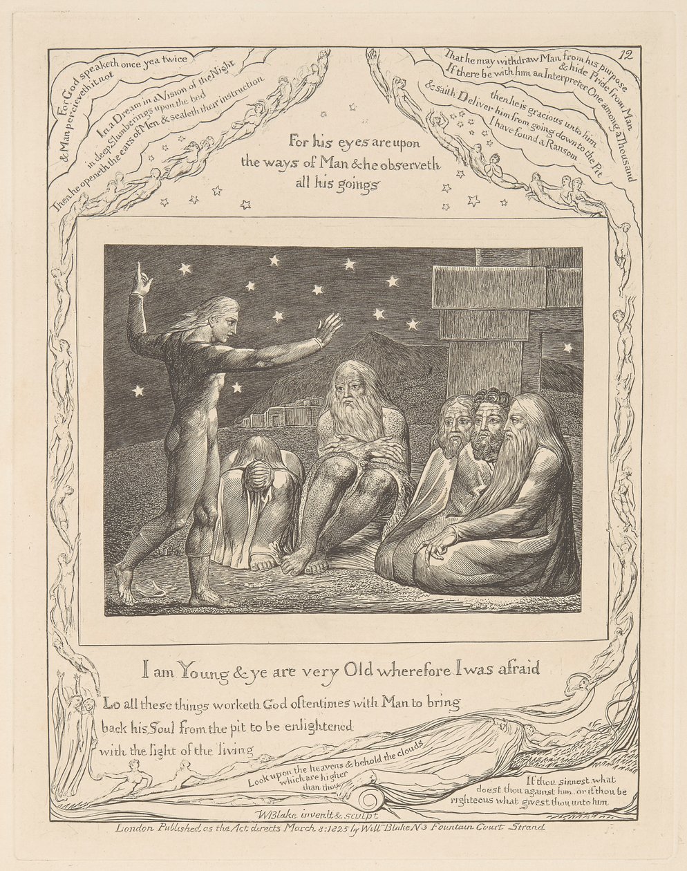 Jób könyve, 12. tábla, Elihu haragja alkotó: William Blake