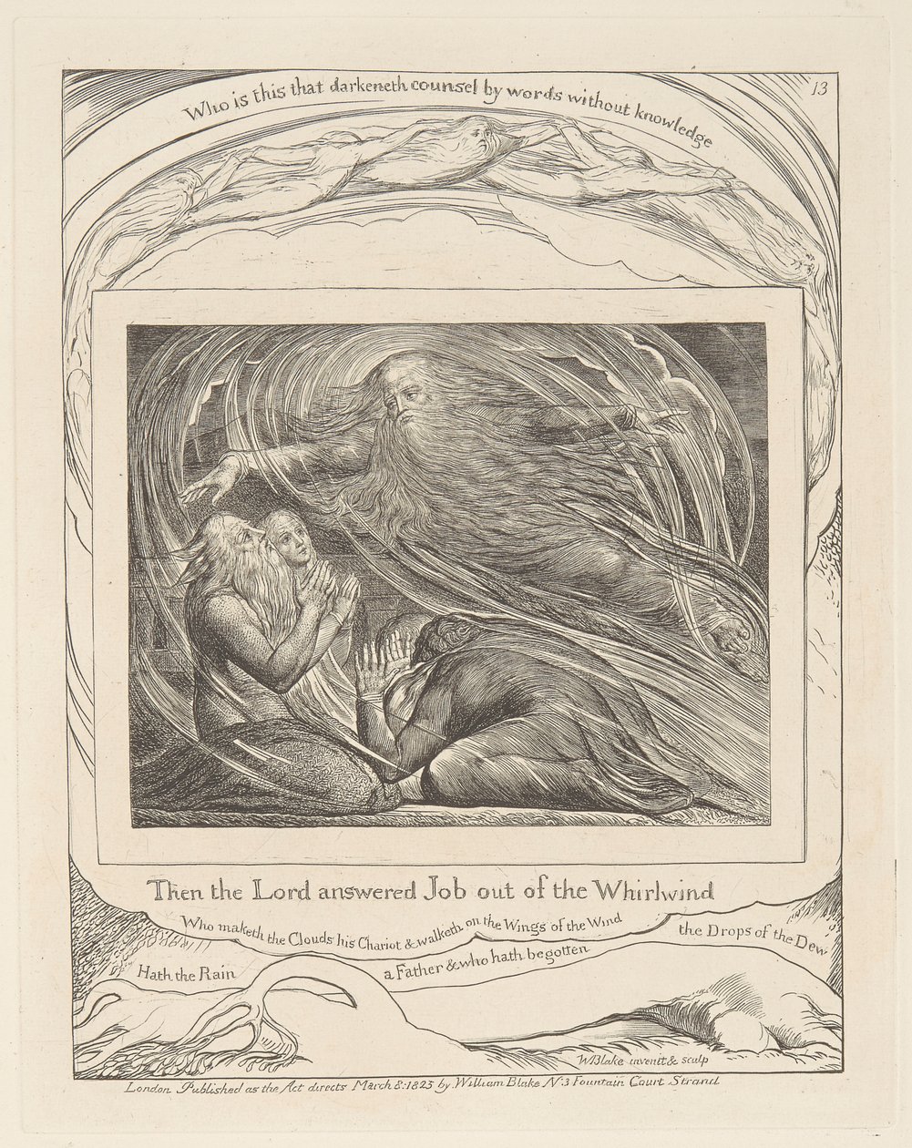 Jób könyve, 13. tábla, Az Úr válaszol Jóbnak a forgószélből alkotó: William Blake