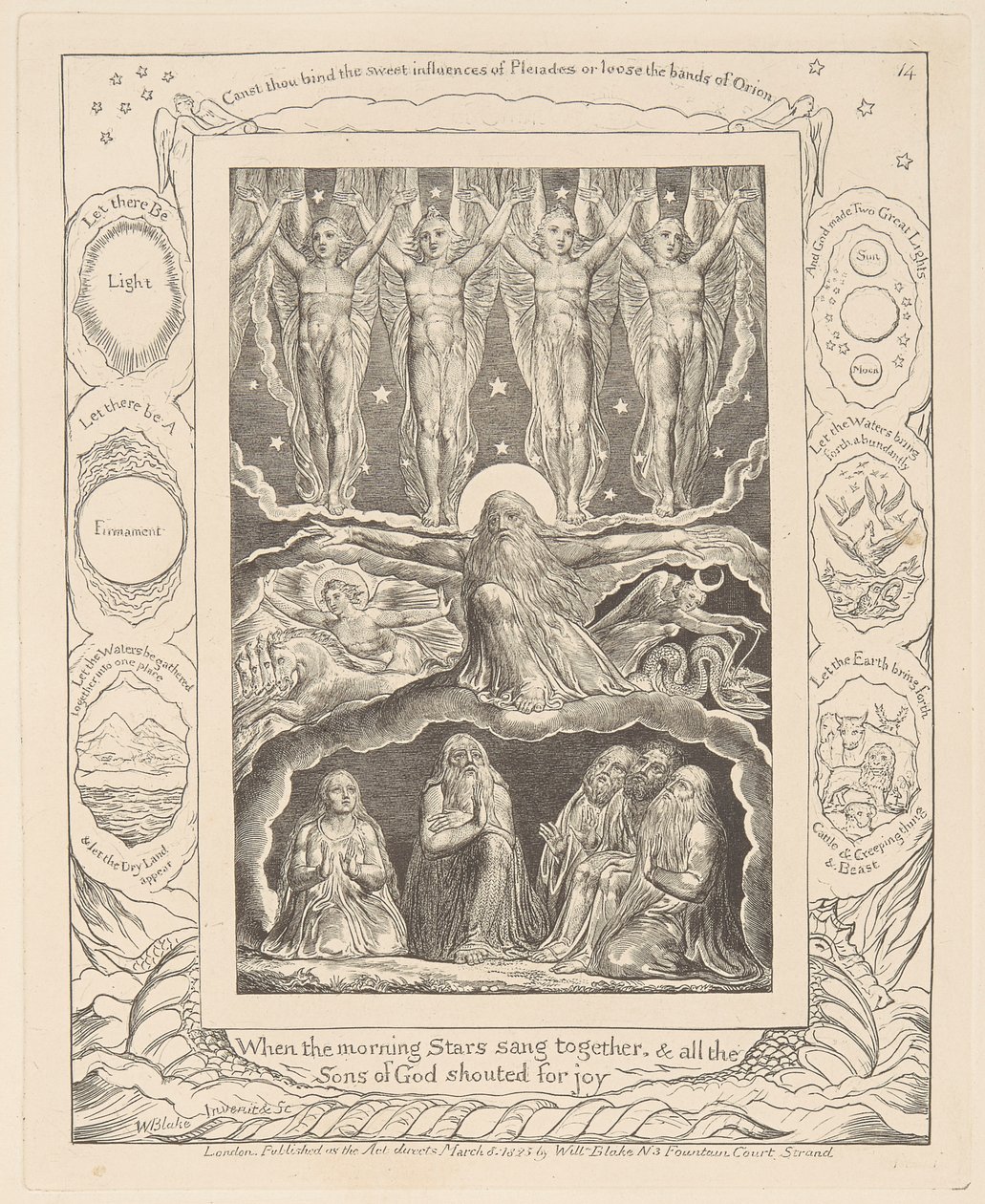 Jób könyve, 14. tábla, Amikor a hajnalcsillagok együtt énekeltek alkotó: William Blake