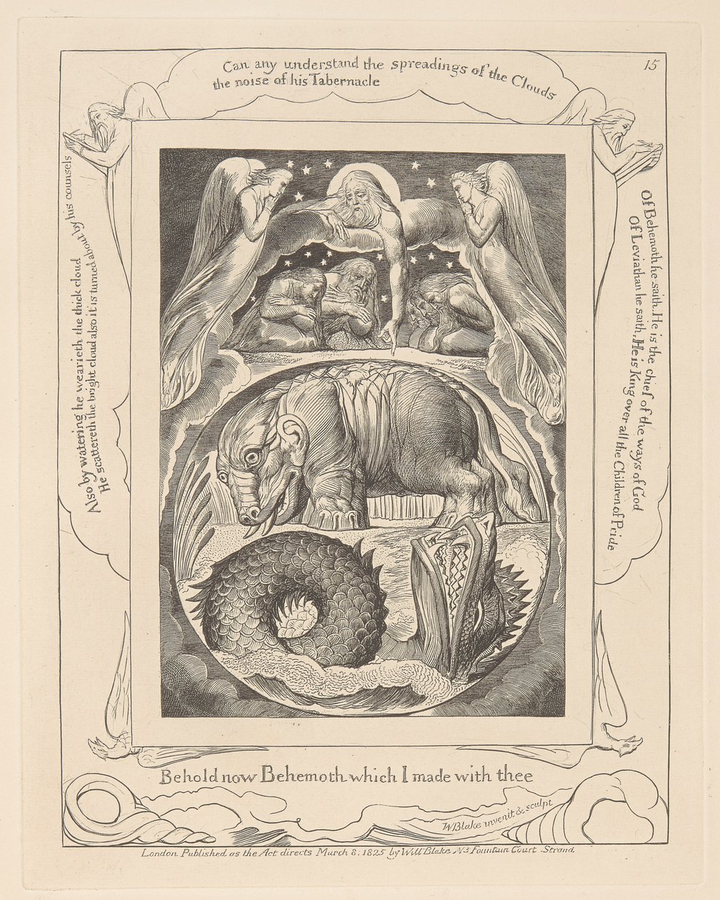 Jób könyve, 15. tábla, Behemót és Leviatán alkotó: William Blake