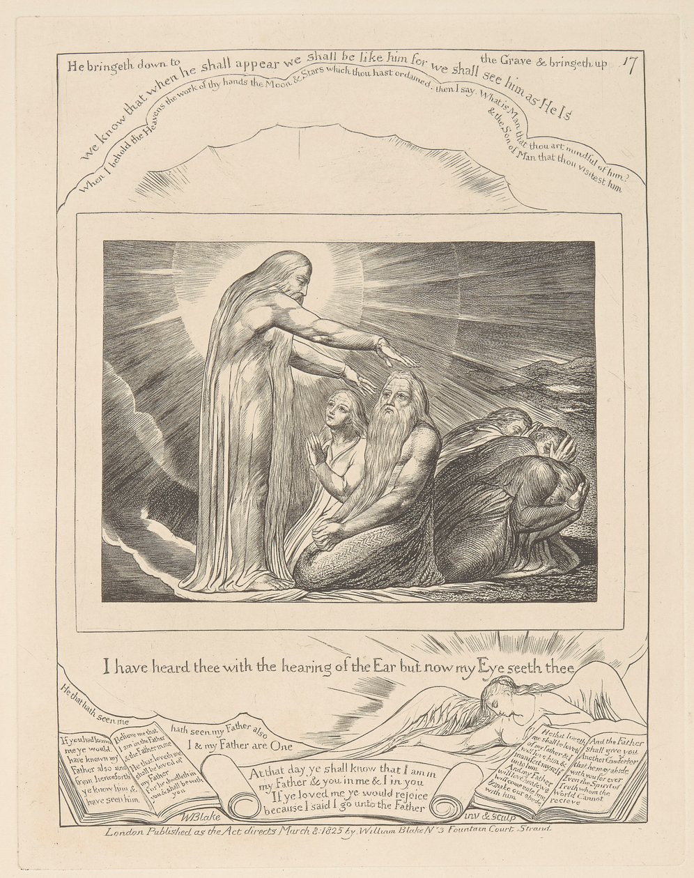 Jób könyve, 17. tábla, Krisztus látomása alkotó: William Blake