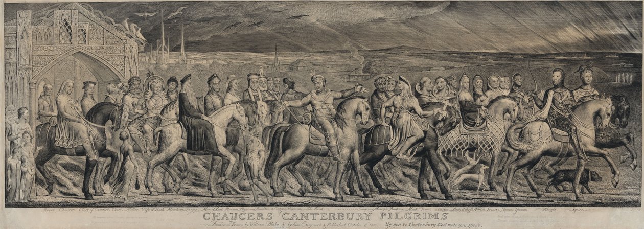 Chaucer canterburyi zarándokai alkotó: William Blake