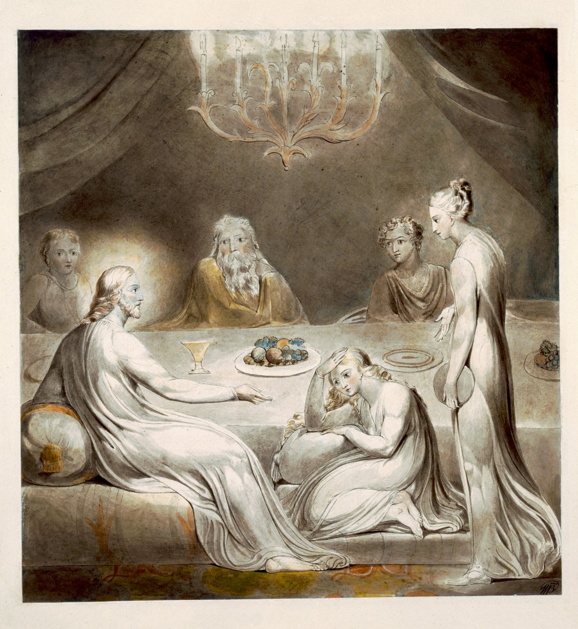Krisztus Mária és Márta házában alkotó: William Blake