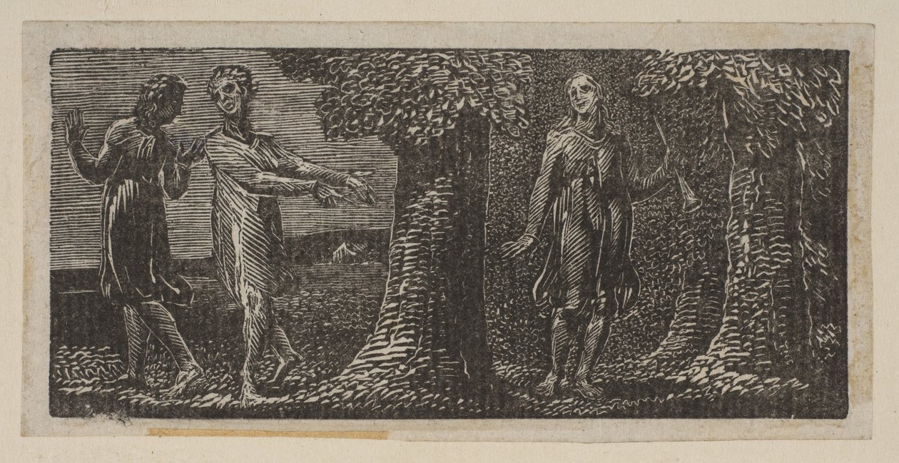 Colinet, akit Two Boys gúnyol, a Thorntons Pastorals of Vergil-ből, 1821. alkotó: William Blake