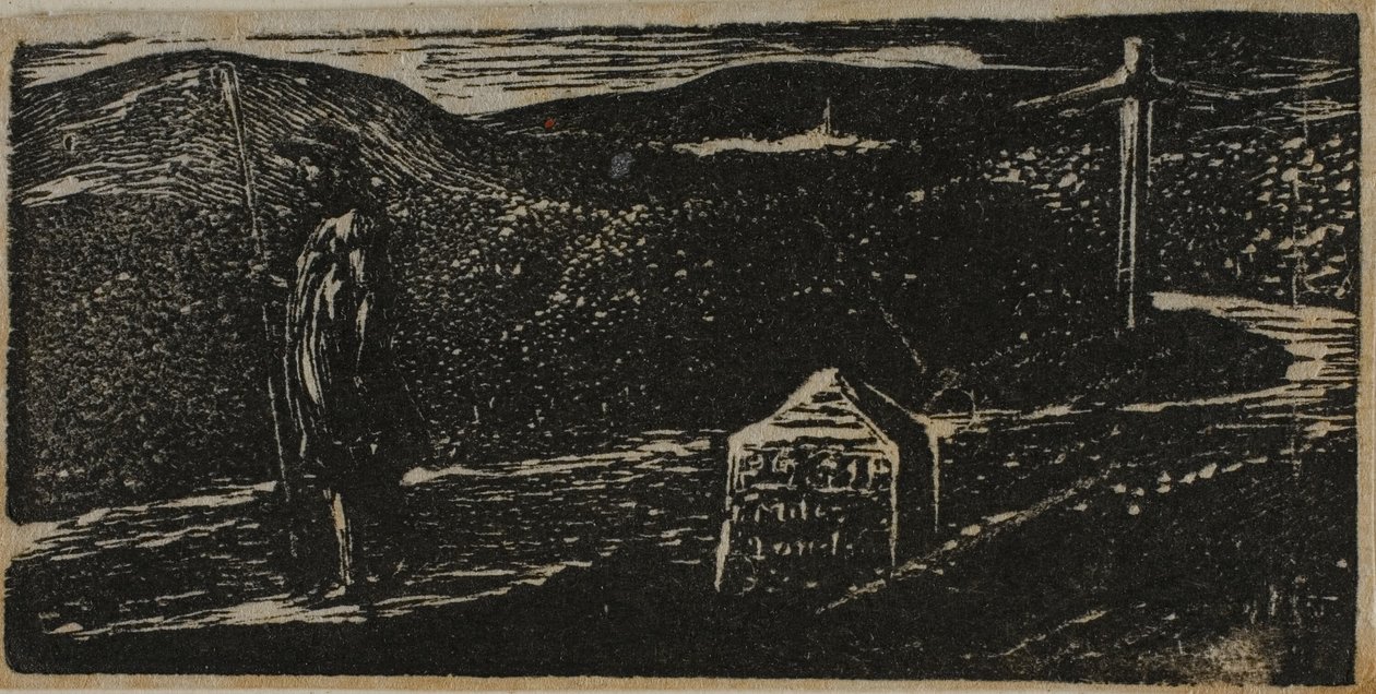 Colinet utazása: Mérföldkő jelölése: LXII mérföld Londonig, Vergilius pásztorleveléből alkotó: William Blake