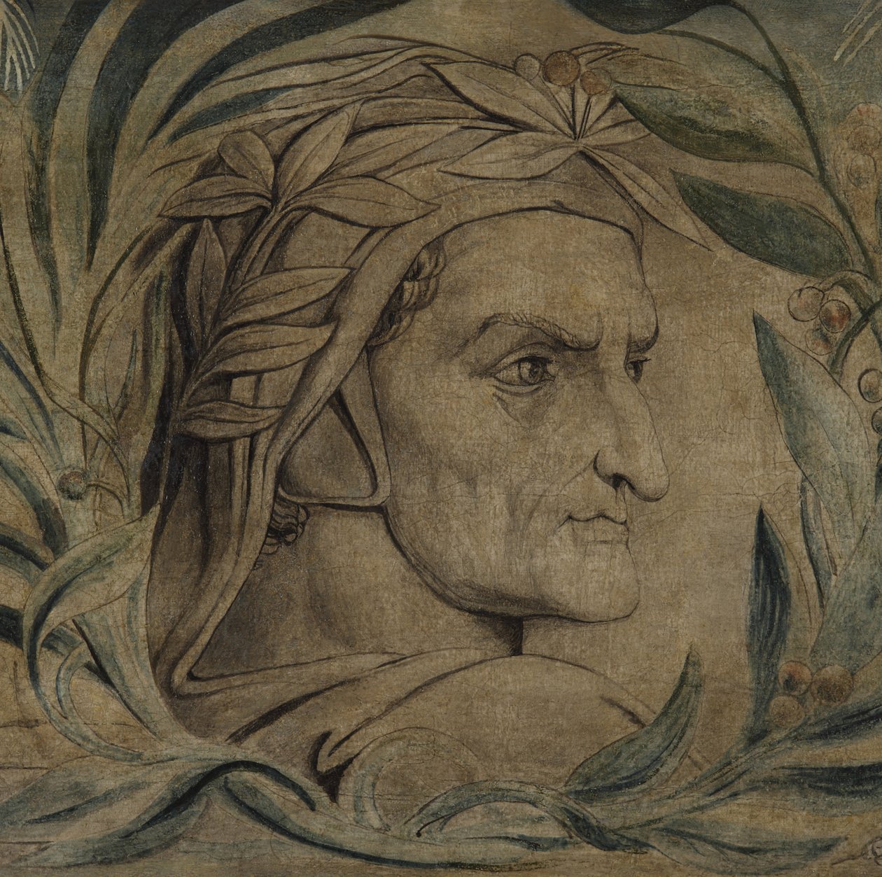 Dante Alighieri, 1800-2003 körül (toll és tinta temperával vásznon) alkotó: William Blake