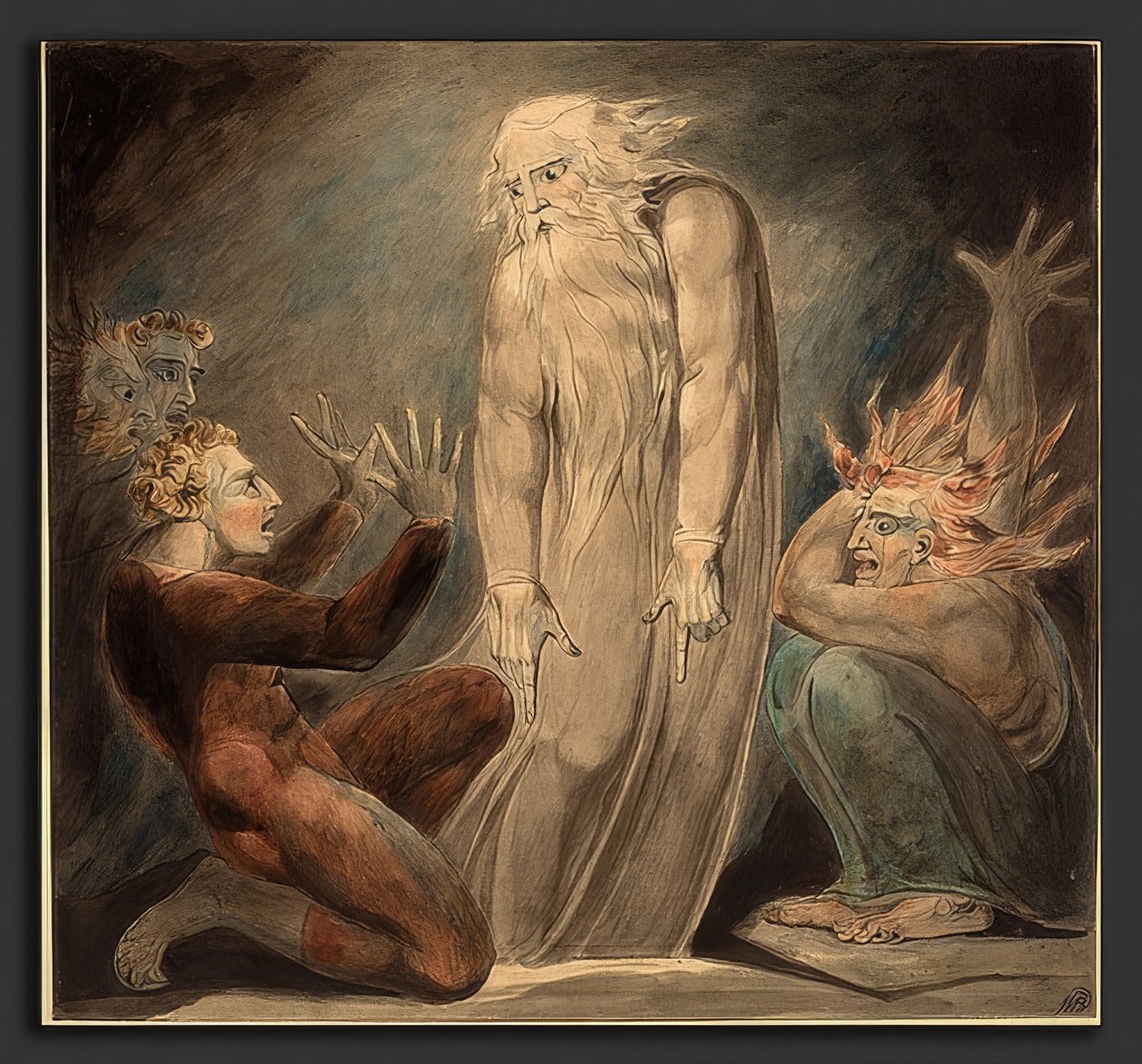 Sámuel szelleme megjelenik Saul előtt. 1800 körül alkotó: William Blake