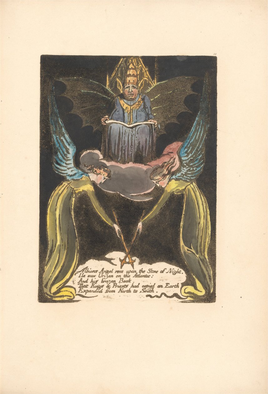 Európa. Egy prófécia, 12. tábla, Albions Angel rose . . . . (Bentley 14) alkotó: William Blake