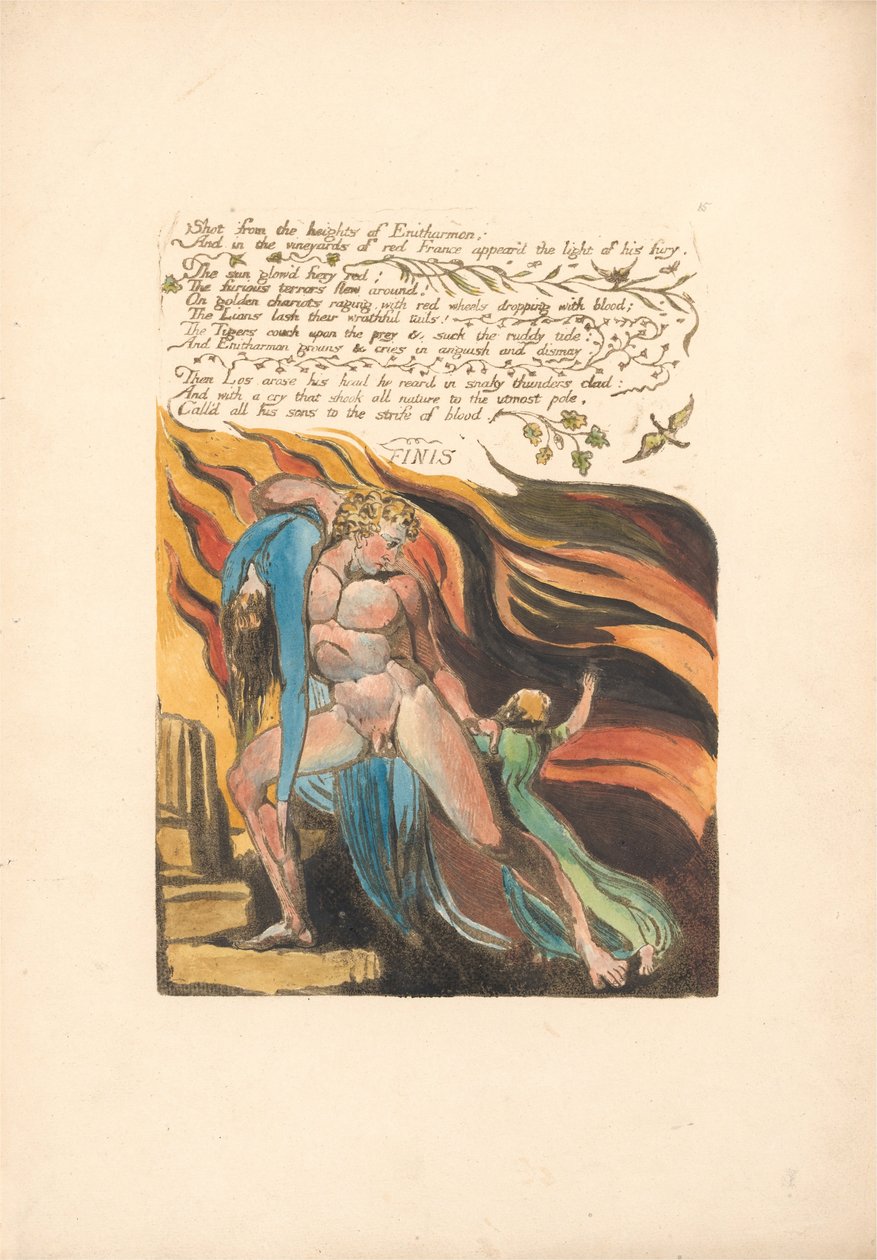 Európa. Egy prófécia, 17. tábla, Lövés a magasból. . . . (Bentley 18) alkotó: William Blake