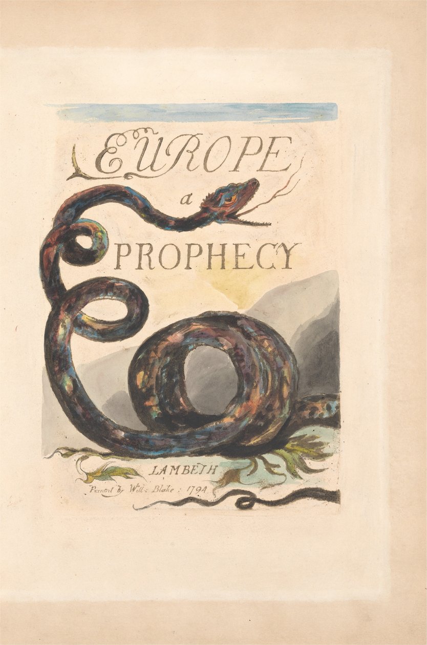 Európa. Egy prófécia, 2. tábla, címlap alkotó: William Blake