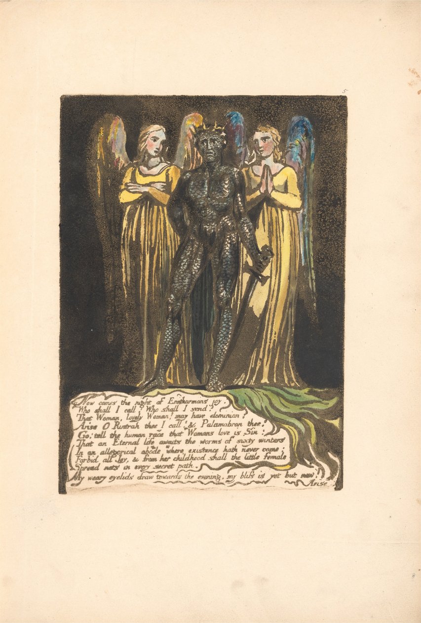 Európa. Egy prófécia, 7. tábla, Most jön az éjszaka. . . . (Bentley 8) alkotó: William Blake