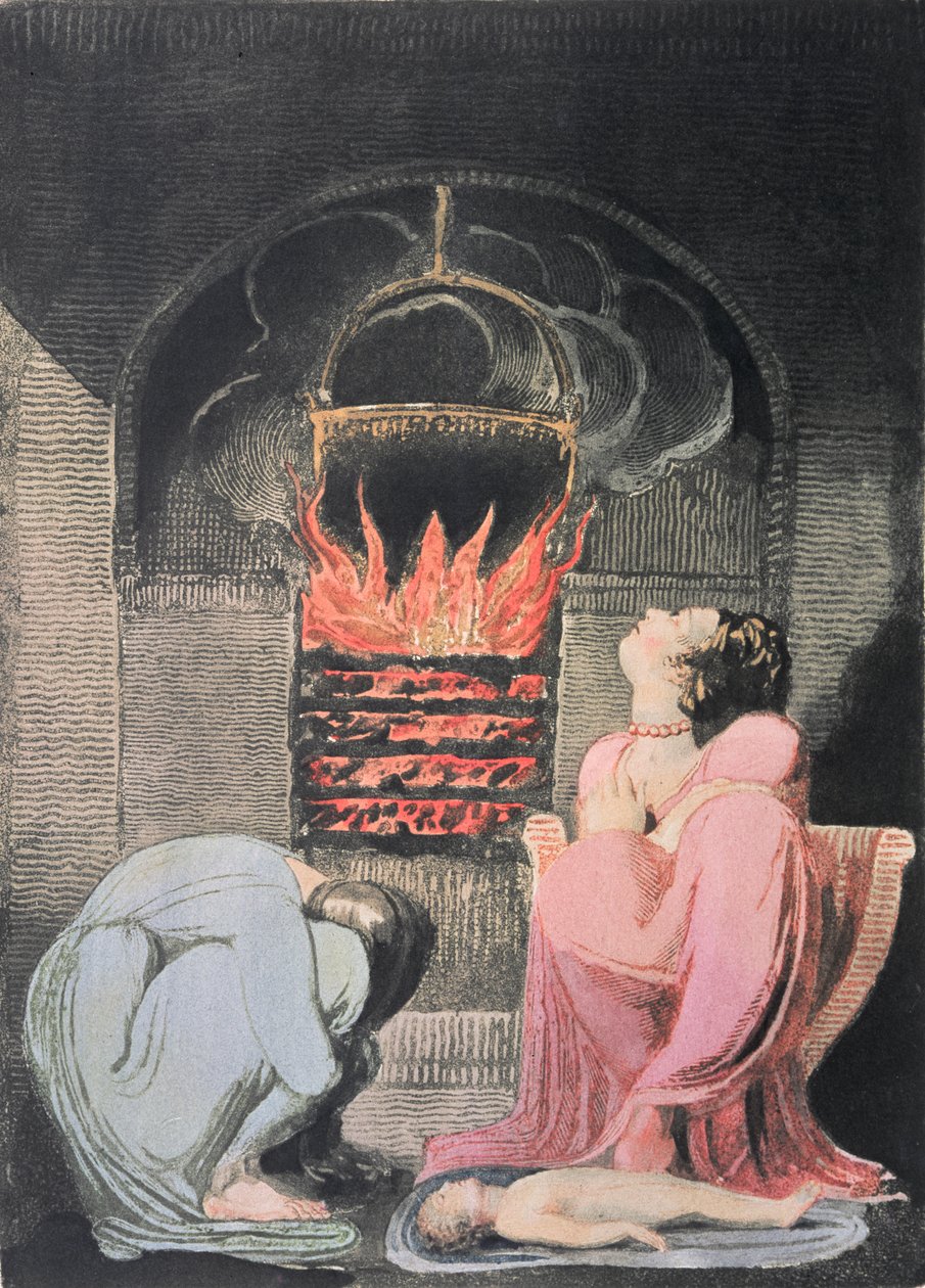 Európa prófécia; Éhínség, 1794 (dombormű, metszet, wc) alkotó: William Blake