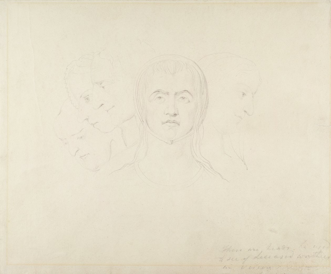 Öt látnok női fej, 1820 körül (grafit papíron) alkotó: William Blake