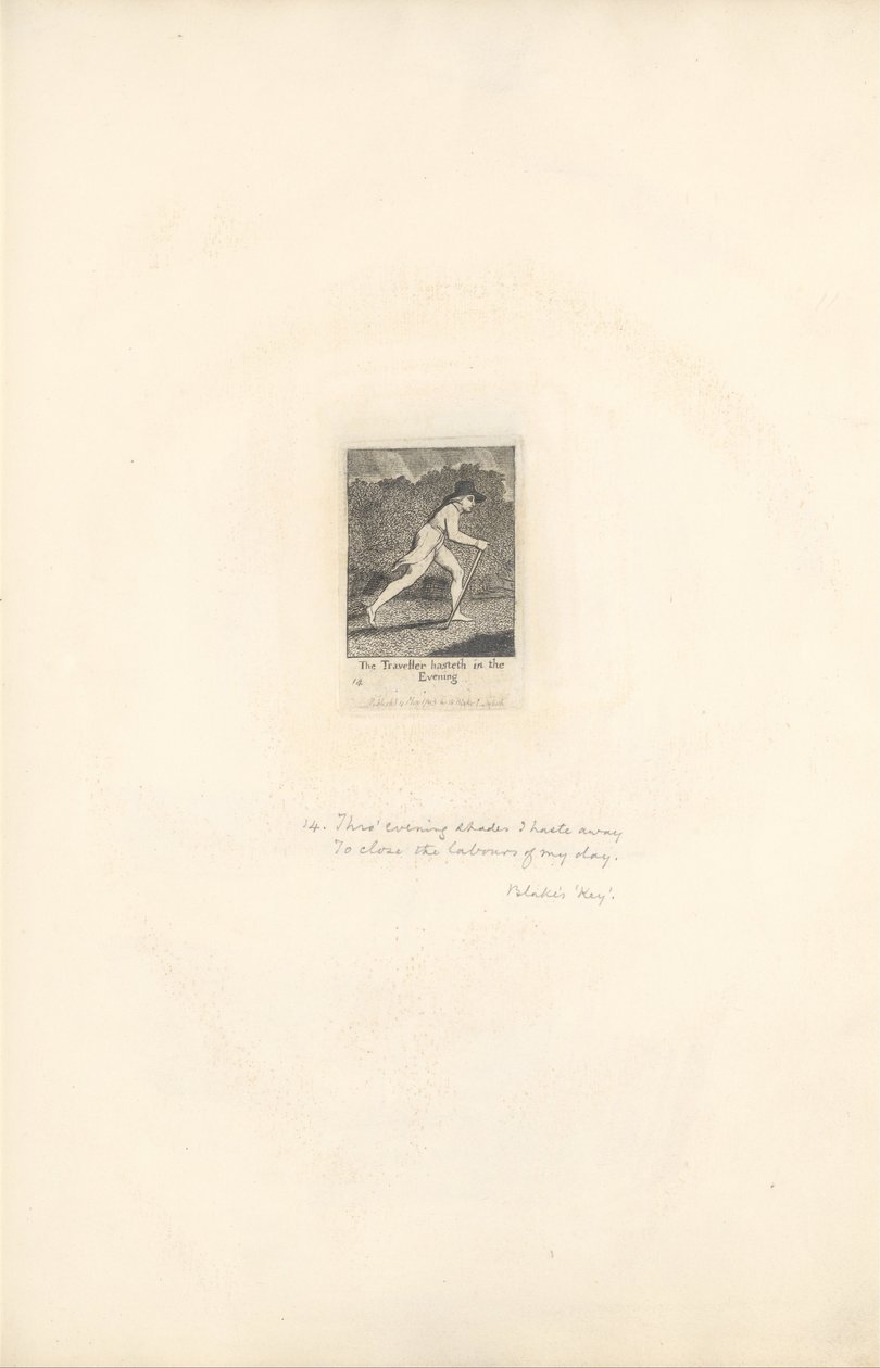 A nemek számára – A Paradicsom Kapuja, 16. tábla, Az utazó este siet alkotó: William Blake