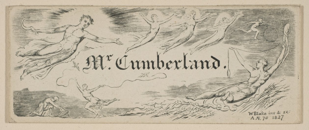 George Cumberlands üzenetkártya, 1827. alkotó: William Blake