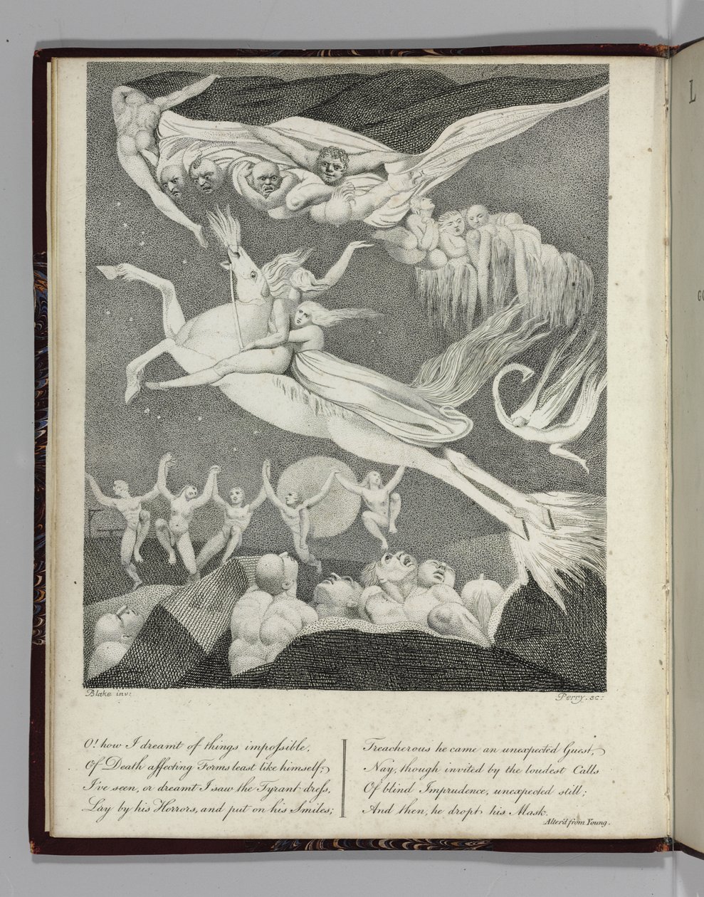 Illusztráció Gottfreid Augustus Bürger "Leonora, A Tale" című művéhez, vésette Perry, 1796 alkotó: William Blake