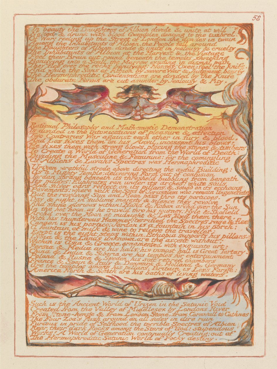 "In Schönheit teilen sich die Töchter von Albion..." (Platte 58) alkotó: William Blake