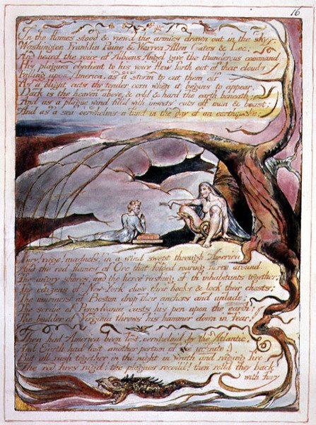 „In the Flames Stood”, 14. lemez az „Amerika, egy prófécia” című filmből alkotó: William Blake