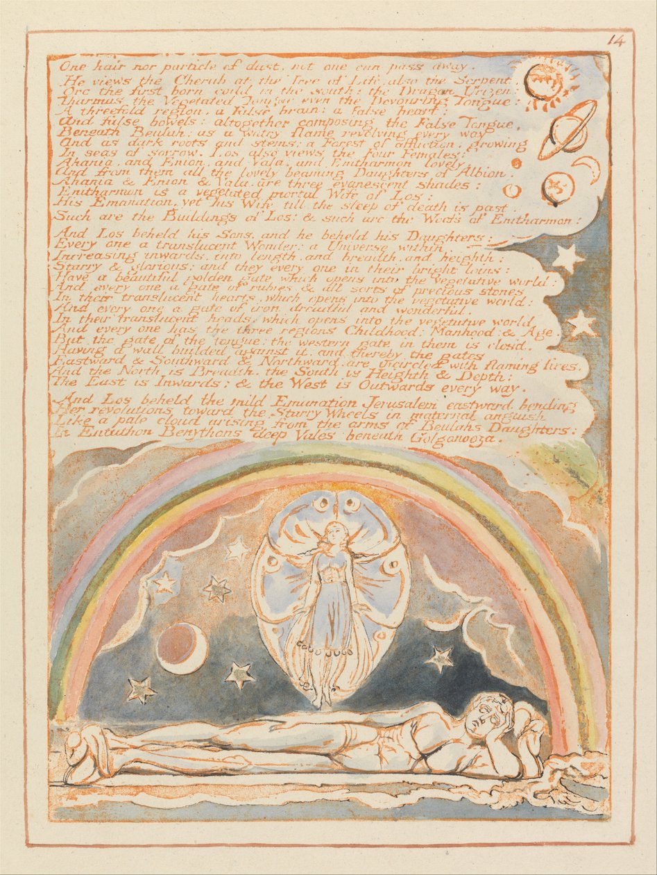 Jeruzsálem, 14. tábla, Egy hajszál, se porszem... alkotó: William Blake