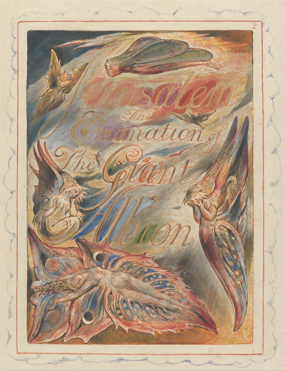 Jeruzsálem, 2. tábla, címlap alkotó: William Blake