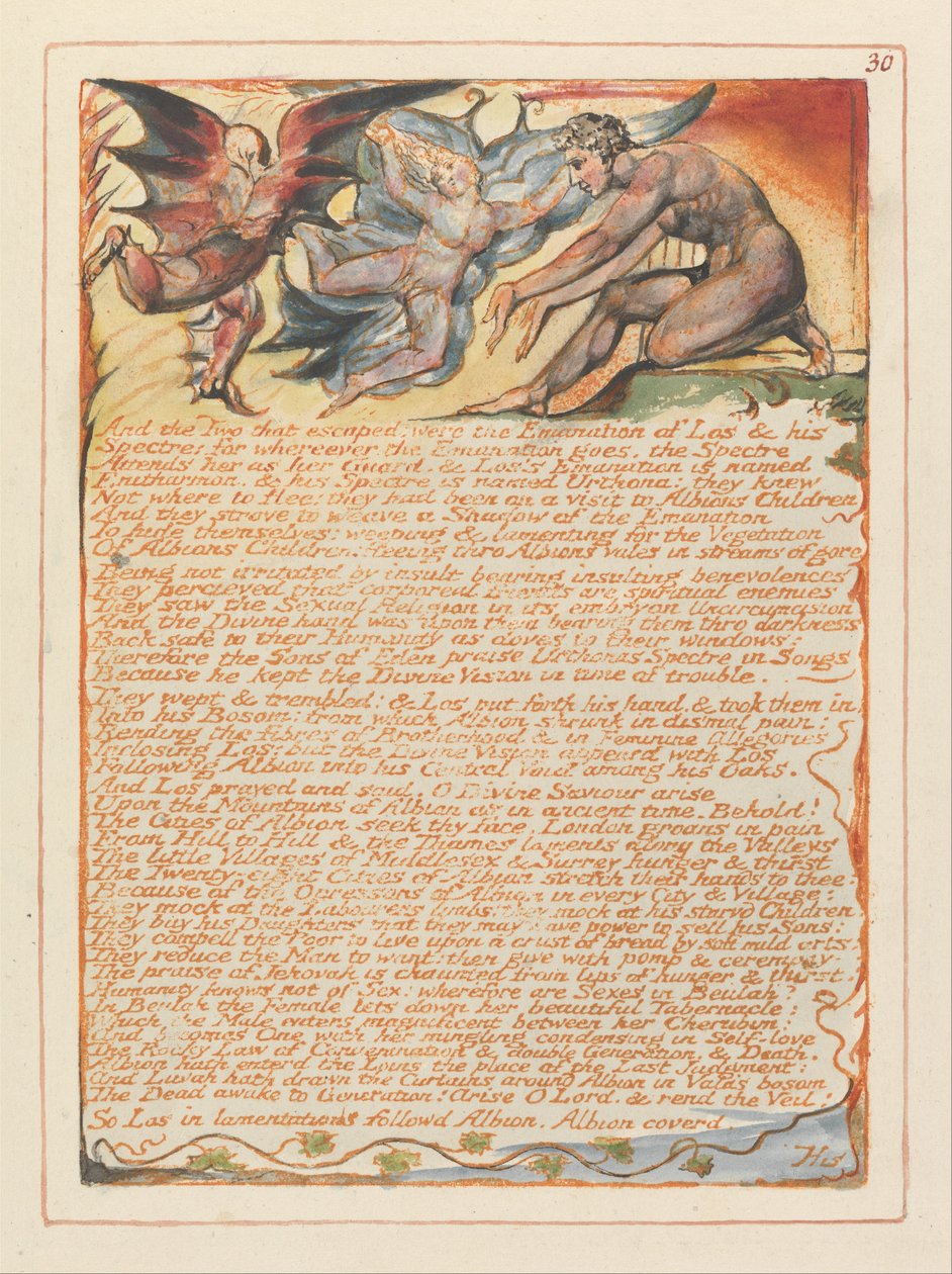 Jeruzsálem, 30. tábla, és a kettő, aki megszökött... alkotó: William Blake