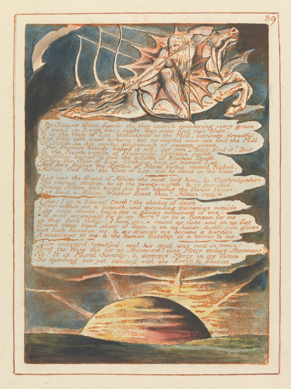 Jeruzsálem, 39. tábla, Sátánok őrködőitől... alkotó: William Blake