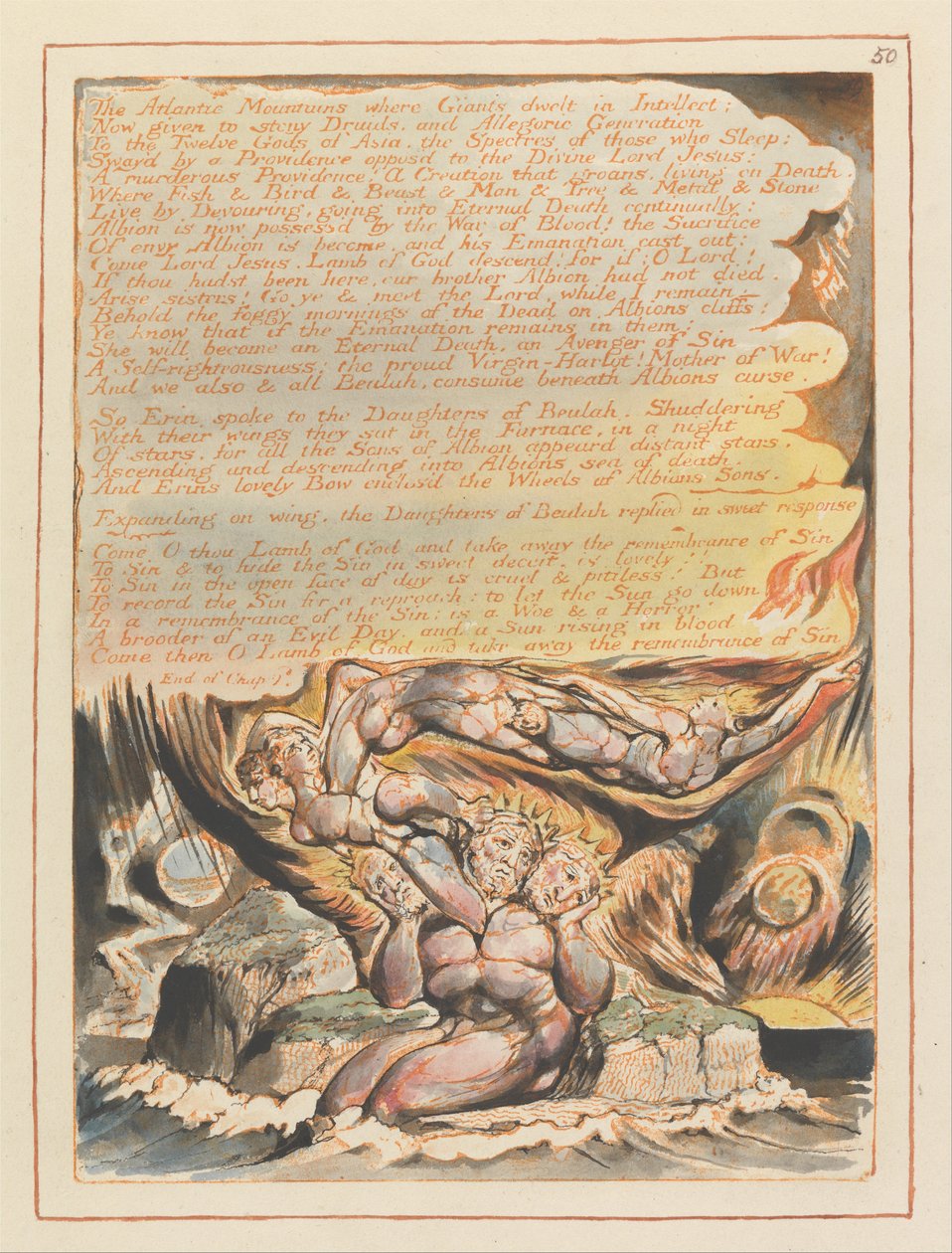 Jeruzsálem, 50. tábla, Az Atlanti-hegység.... alkotó: William Blake