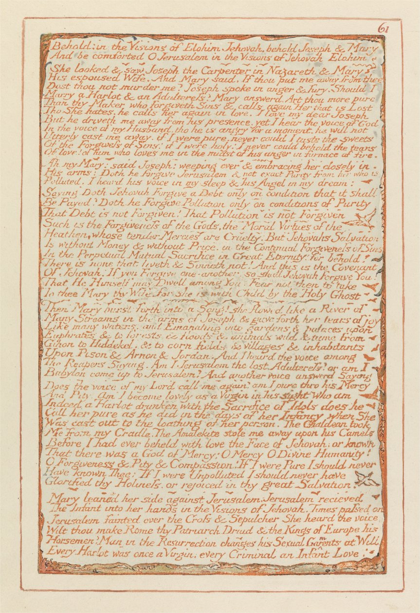 Jeruzsálem, 61. tábla, íme, Elohim Jehova látomásaiban… alkotó: William Blake