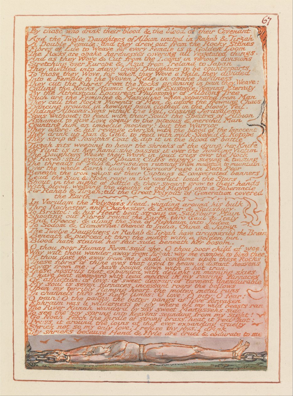 Jeruzsálem, 67. tábla, Azok által, akik isszák a vérüket... alkotó: William Blake