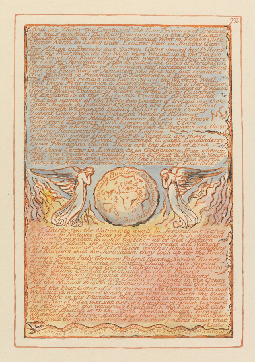 Jeruzsálem, 72. tábla, és a harminckét megye ... alkotó: William Blake