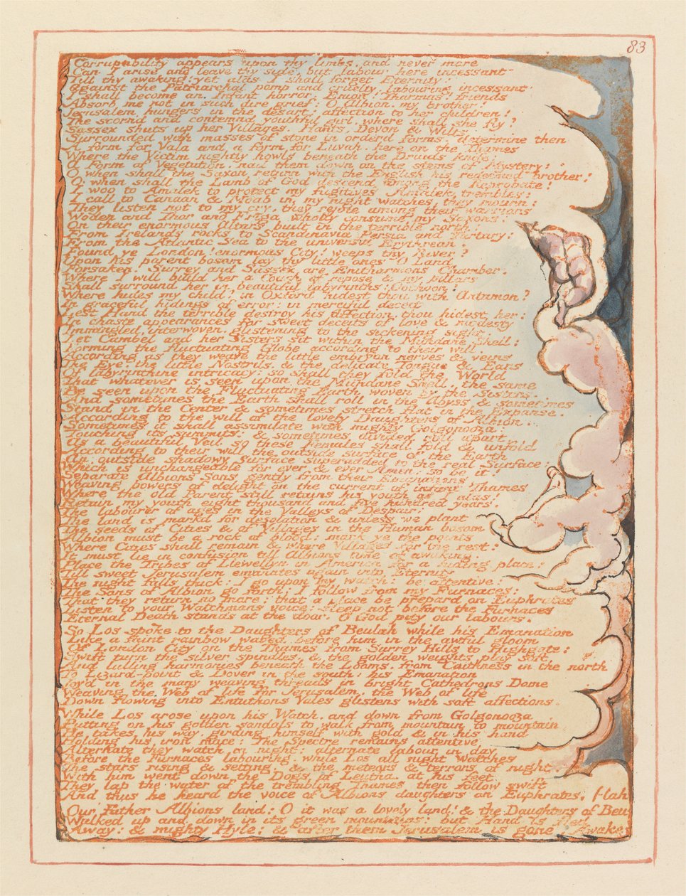 Jeruzsálem, 83. tábla, Megromlik a végtagjaid... alkotó: William Blake