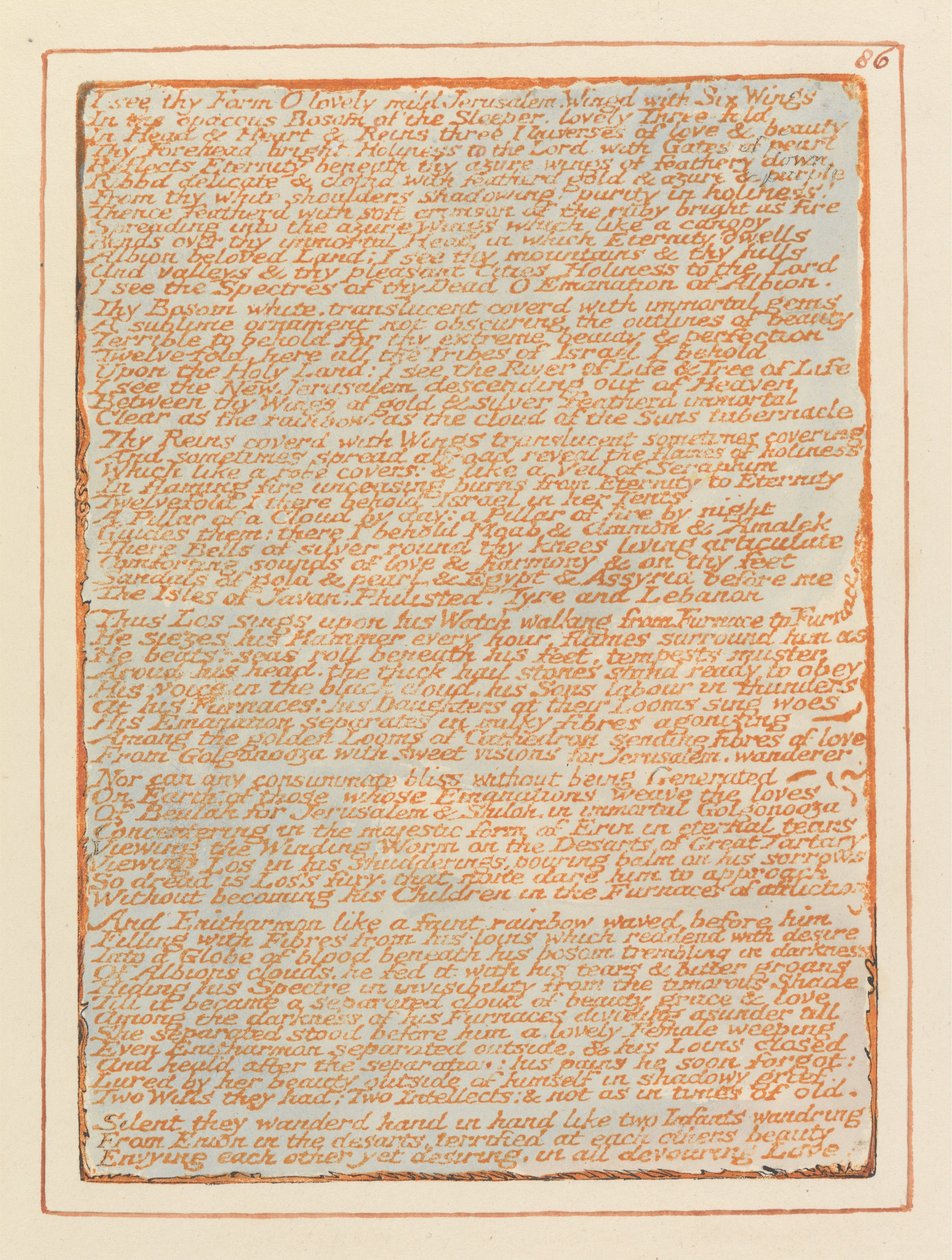 Jeruzsálem, 86. tábla, látom a formádat... alkotó: William Blake
