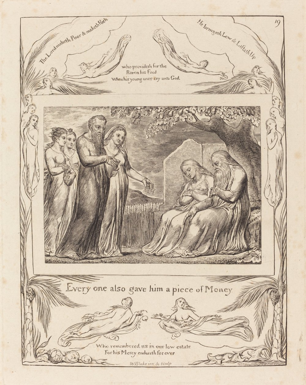Jótékonysági állás elfogadása, 1825. alkotó: William Blake