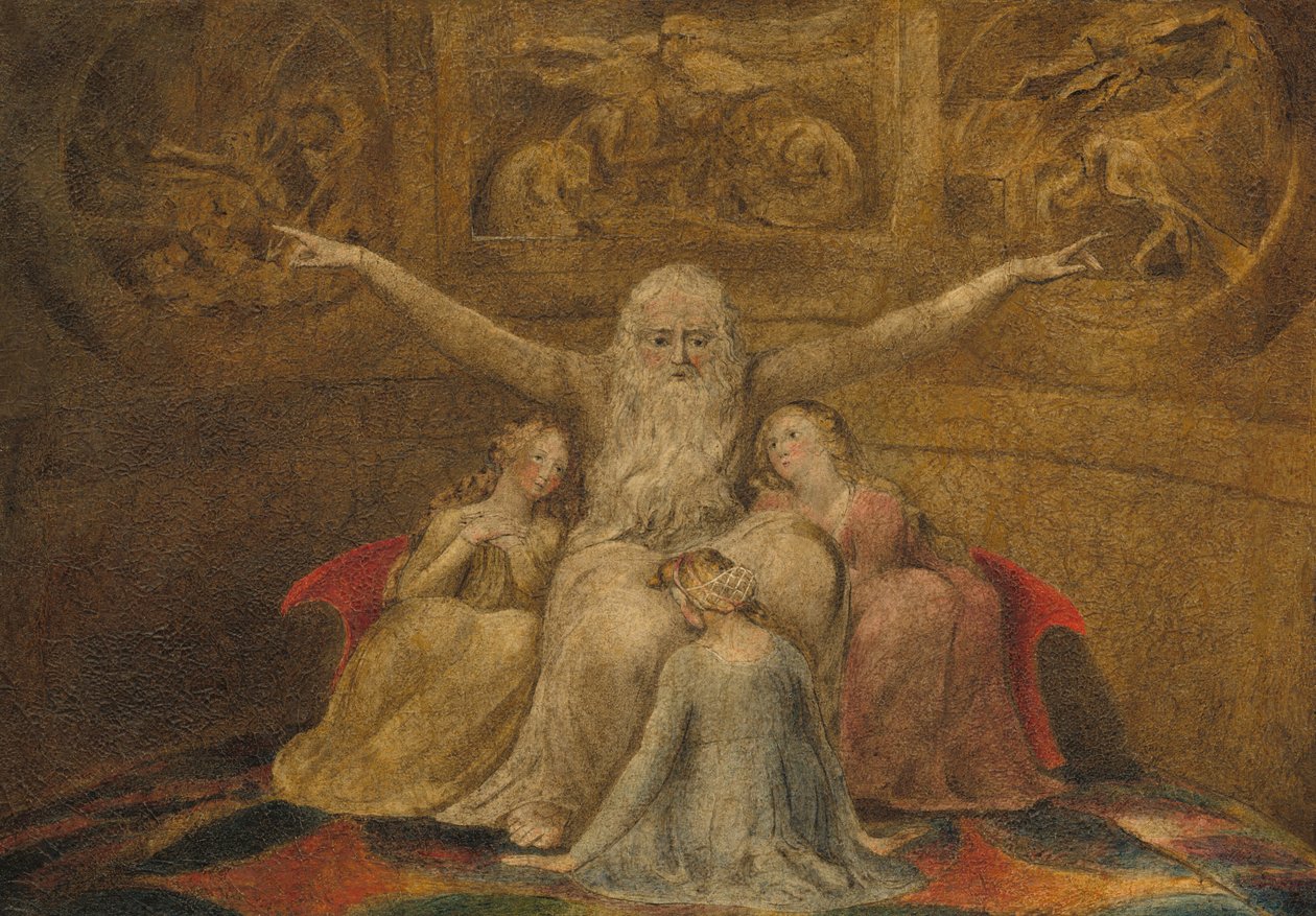Jób és lányai, 17991800. alkotó: William Blake