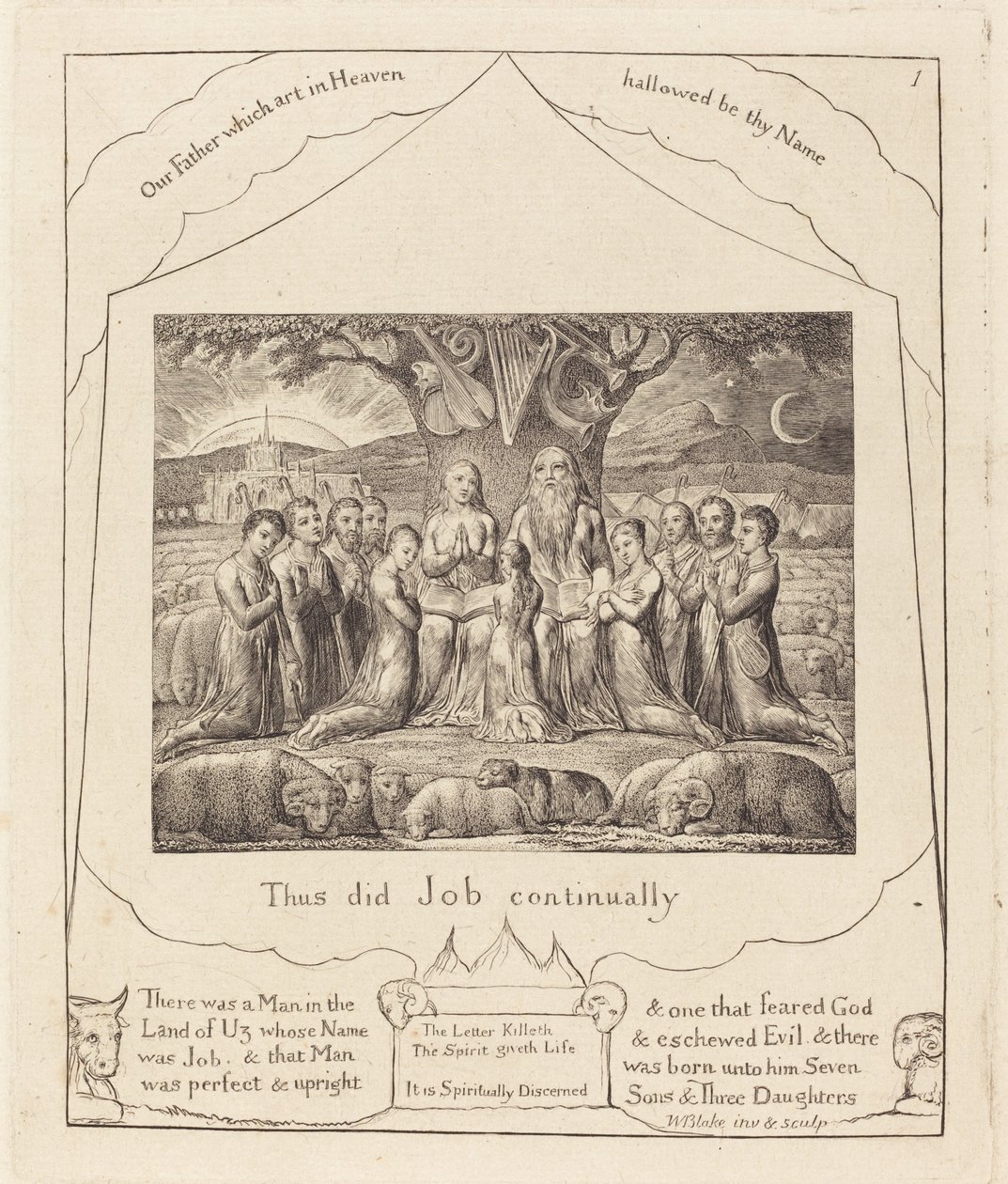 Jób és családja alkotó: William Blake