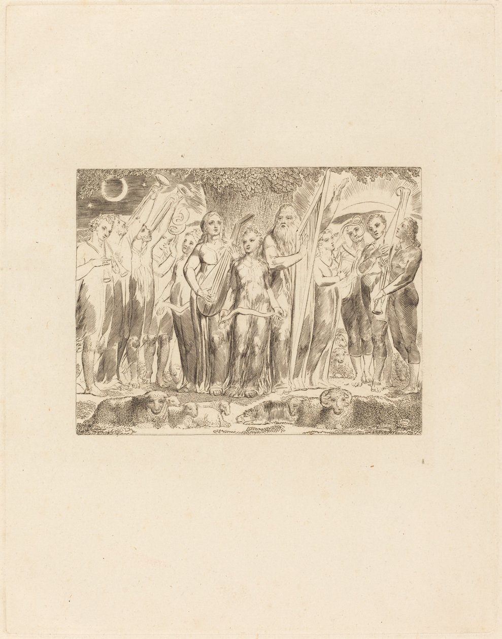 Jób és családja helyreállt a jólétben alkotó: William Blake
