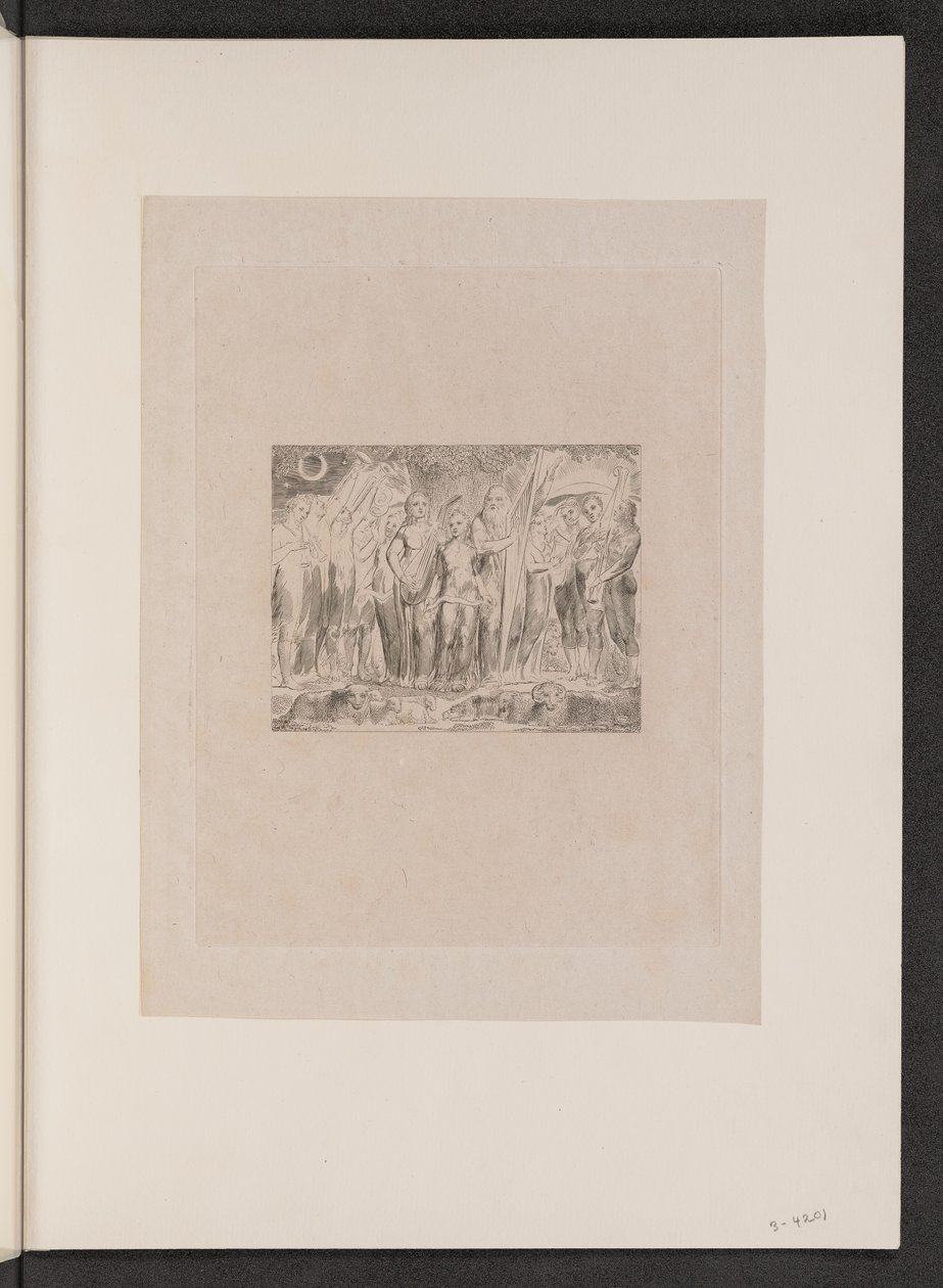 Jób és családja jólétét helyreállították, 1825. alkotó: William Blake