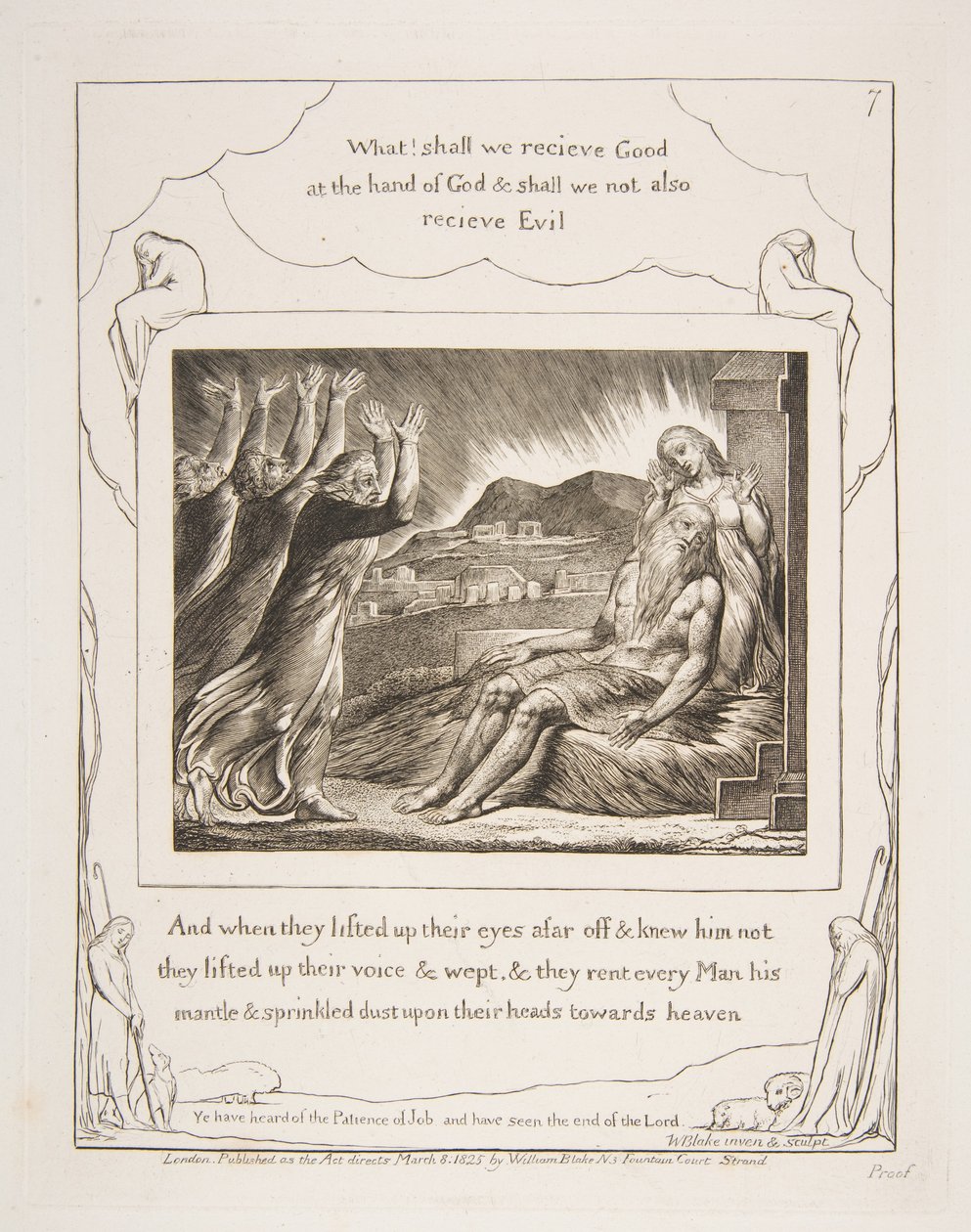 Jobs Vigasztalók, Illusztrációk a Jób könyvéből, 1825-26. alkotó: William Blake