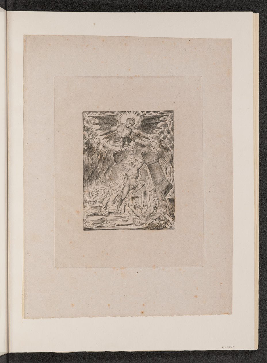 Jób fiai és lányai, akiket elborított a Sátán, 1825. alkotó: William Blake