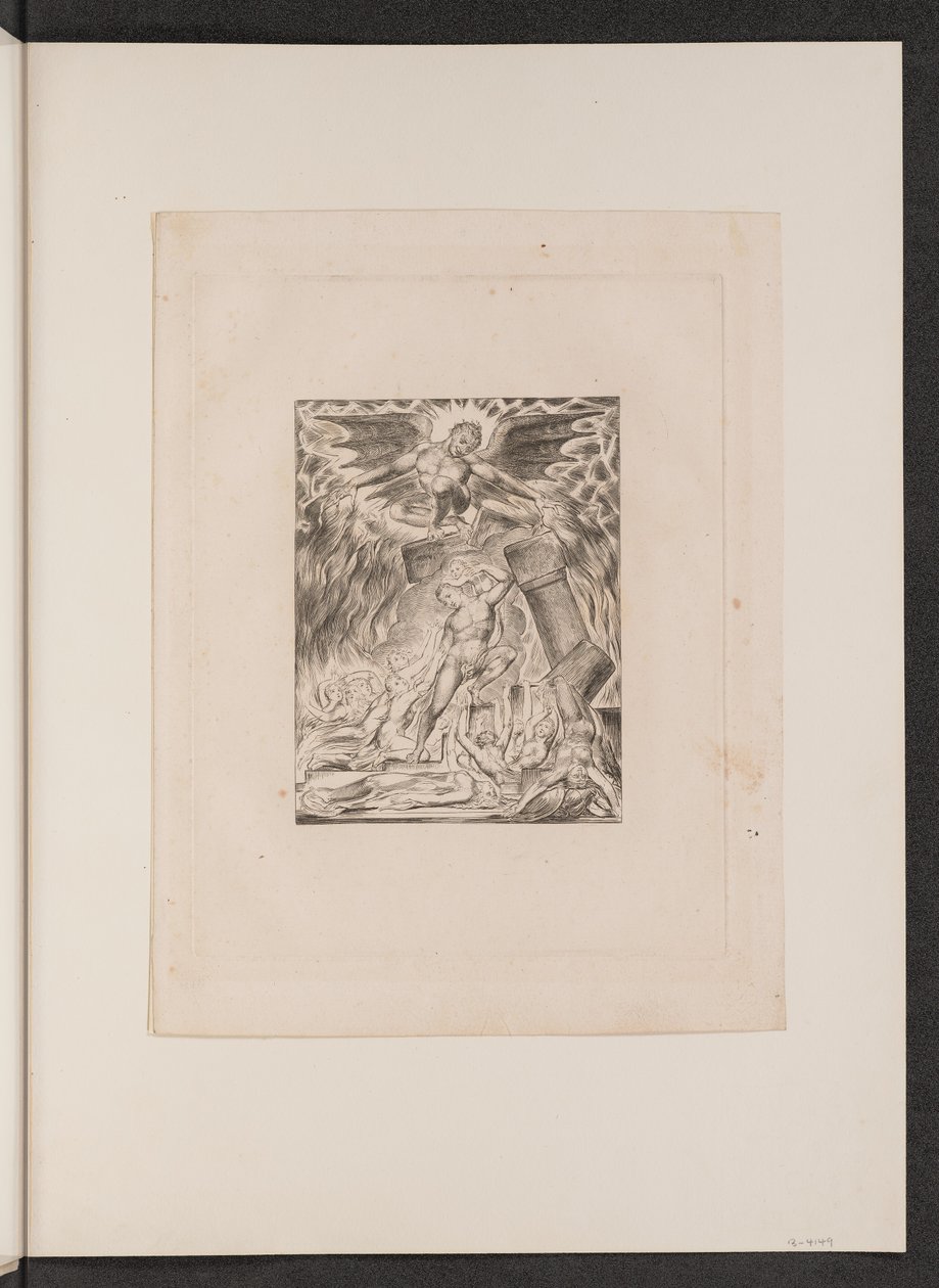 Jób fiai és lányai, akiket elborított a Sátán, 1825. alkotó: William Blake