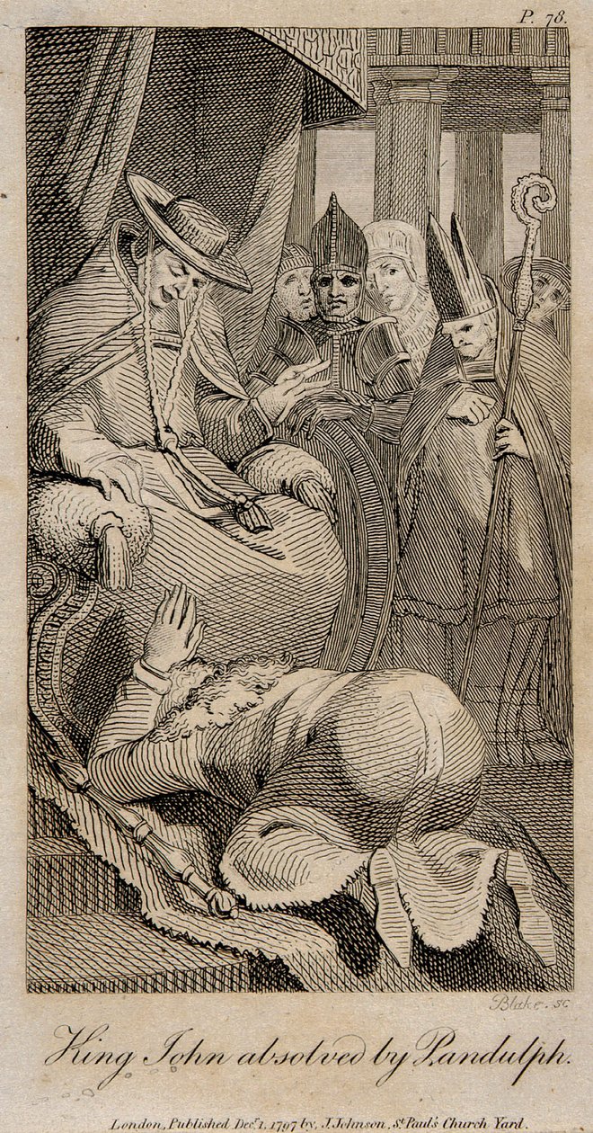 János királyt Pandulph felmentette Henry Fuseli után, 1798 alkotó: William Blake